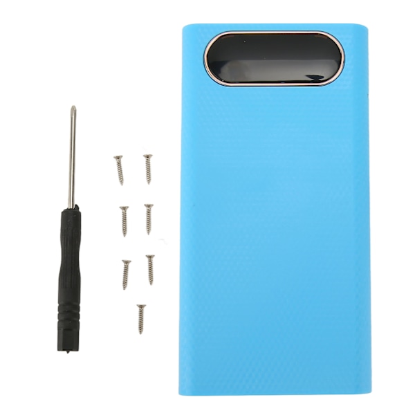 6x21700 Batteri Powerbank Etui 21700 Batteriboks DIY Powerbank Etui Med LCD Display til Telefon Blå
