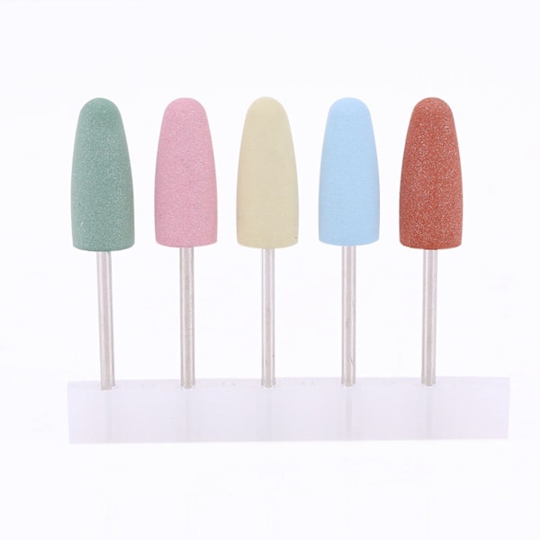 5 st Nail Art Silikon Polerare Nagel Slipverktyg Manikyr Maskin Verktyg Utjämning Borr