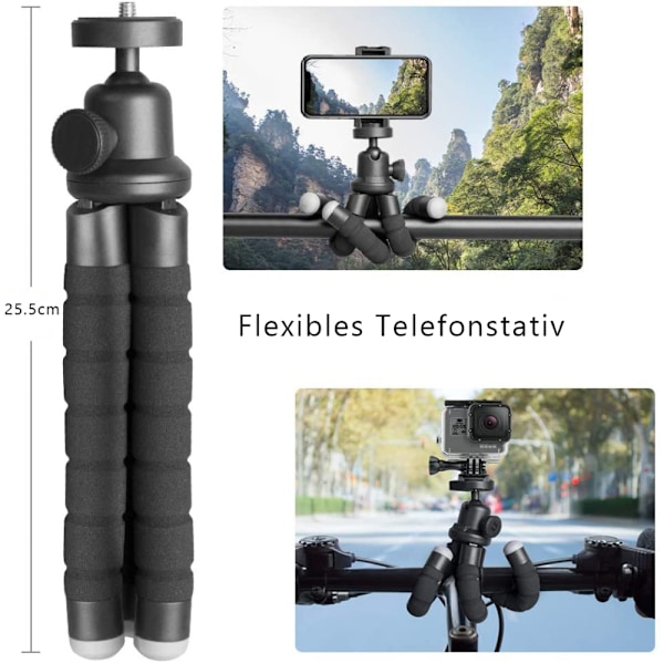 Smartphone- och kamerakompis, portabelt och flexibelt stativ som erbjuder oöverträffad flexibilitet, universell kompatibilitet som säkerställer sömlös integration