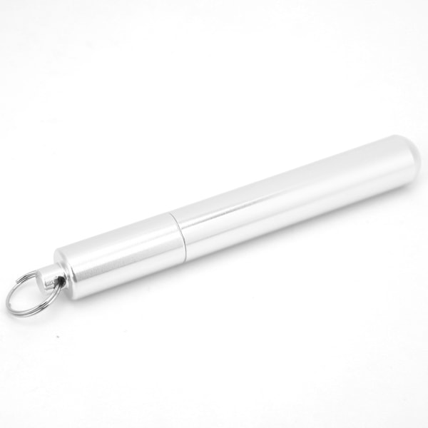 Bärbar Tandpetarebehållare, Elegant Design i Aluminiumlegering, Lättviktig och Hållbar, Vattentät Försegling, Multifunktionell Box med Nyckelringsfäste