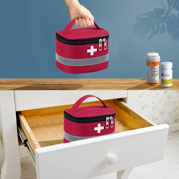 Första hjälpen väska - Första hjälpen kit väska tom för hem utomhus resor camping vandring, Mini tom medicinsk förvaringsväska bärbar påse