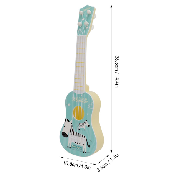 Ukulele Gitarr Leksaker Plast Ukuleles Musikinstrument Leksak med 4 Strängar för BarnBlå