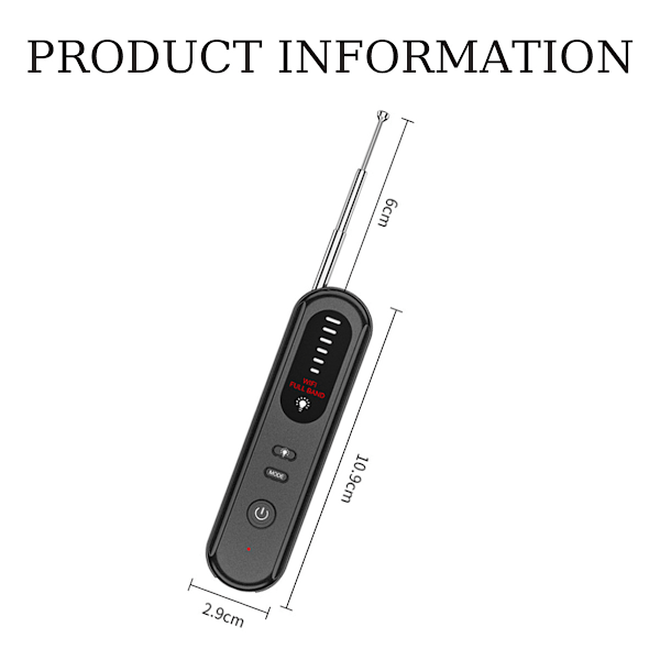 Anti Spion Kamera Detektor, Magnetisk GPS-Detektering, Justerbar Känslighet, Detektionslägen, WiFi Signal Detektering för Kompromisslös Integritet i Bilar,