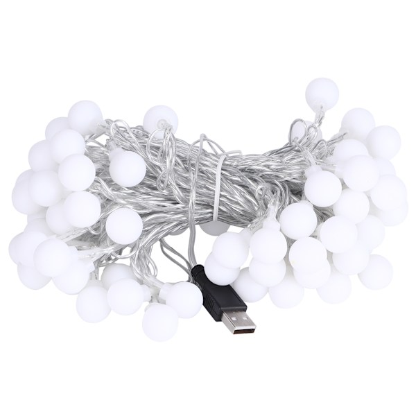 10m/32.8ft 80LED LED-lyskæde runde kugle USB-lampe dekoration til hjem soveværelse bryllupsdekoration