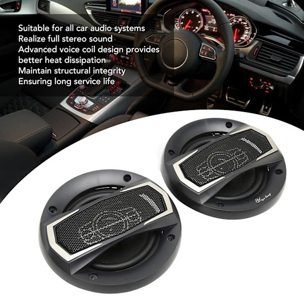 2 st bilkoaxialhögtalare 300W Full Range Bass 4 Ohm 4 tum Stereo Biljud Högtalare Bilhögtalare