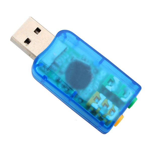 USB 2.0 Virtuell Ekstern Mikrofonhøyttaler 3D 5.1 Kanals Lyd PC Lydkort Adapter
