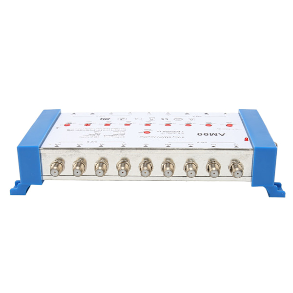 9-veis SMATV-forsterker Profesjonell Plug and Play Satellitt-TV-splitter for innendørs bruk 100‑240V EU-kontakt