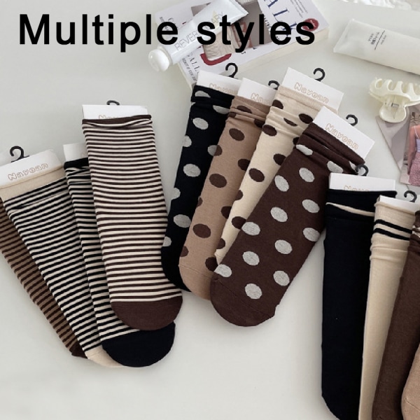 Mid-stocking hemmed socks, nye polkadot-mønstre, til bruk