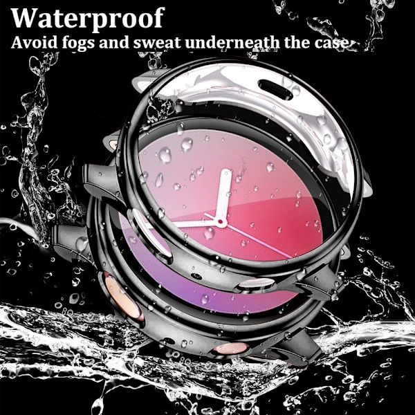 2 kpl Yhteensopiva Galaxy Watch Active2 Kotelo 40mm, TPU Puskuri Koko Ympäri Näytönsuoja Kotelo
