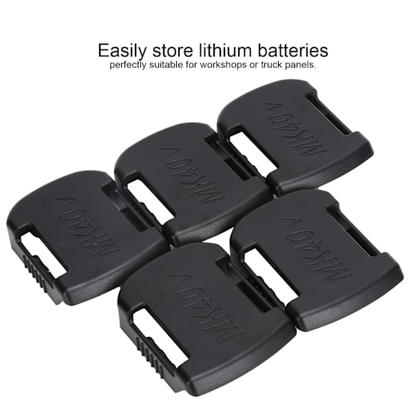 5 stk. Lithium Batteriholder ABS LiIon Batteri Montering Opbevaringsslot til Makita 40V
