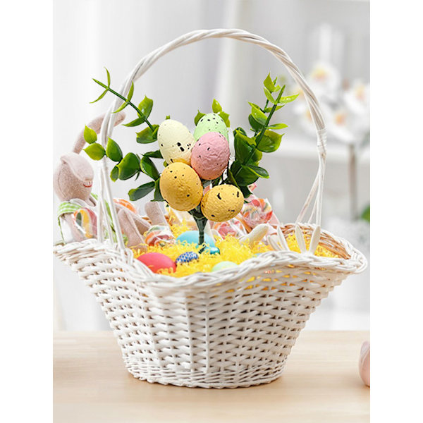 Miljövänliga påskdekorationer, färgglada äggbärsstjälkar, återanvändbara för konstnärliga påskdekorationer, inspirerar till DIY-heminredning, vårblomsterarrangemang