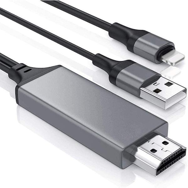 [Apple MFi-certifierad] Lightning till HDMI-kabeladapter kompatibel