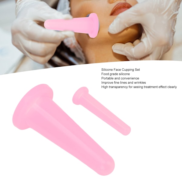 2 st ansiktssugkoppar set mini silikon mjuk bärbar vakuumsugmassagekoppar för vuxna hem rosa