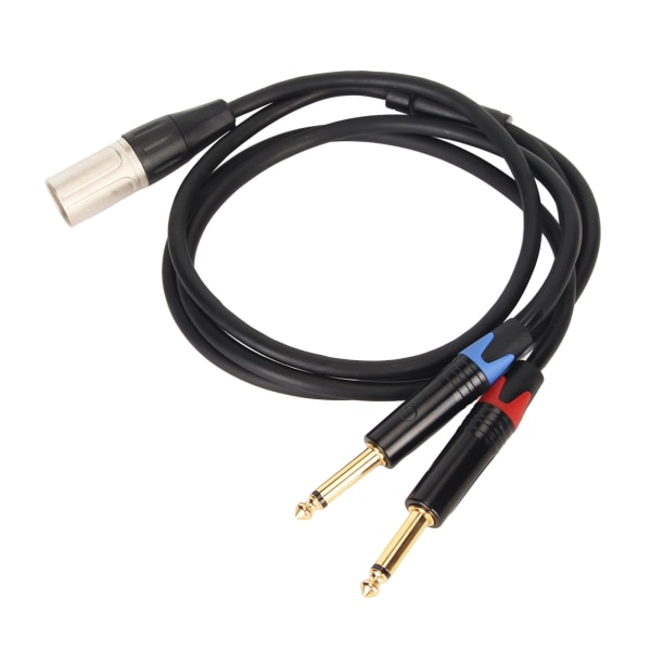 Dubbel 1/4 tum till XLR hane Y-splitterkabel XLR hane till dubbla 6,35 mm TS mono-plugg mikrofonljudomvandlaradapter