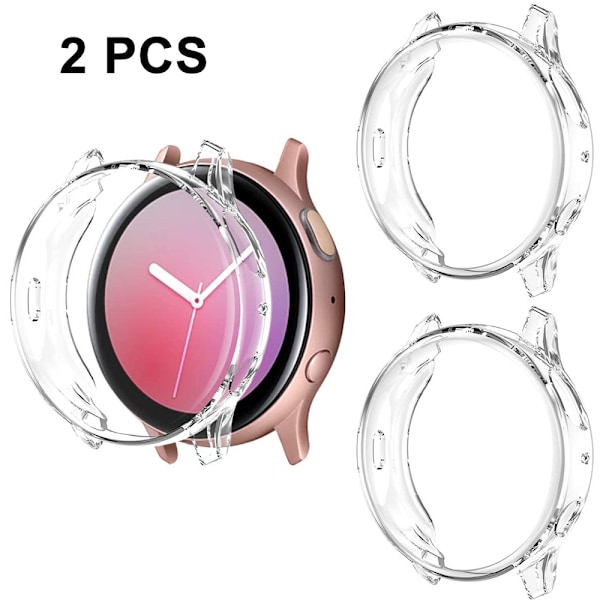 2 st Kompatibel med Galaxy Watch Active2 Fodral 40mm, TPU Bumper Full Around Skärmskydd