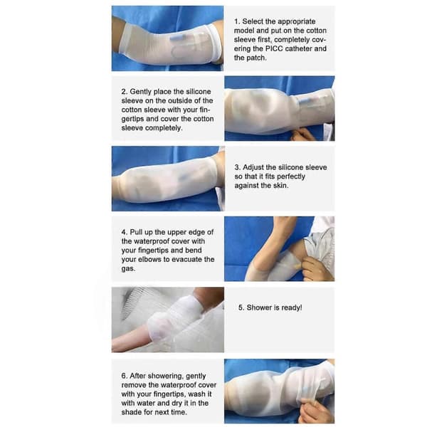 PICC Line Vanntett Dusjdeksel Silikon Elastisk Bandasje S