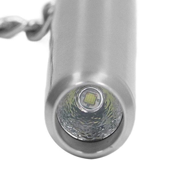 Mini LED-taskulamppu 500LM 304 ruostumaton teräs kannettava napilla