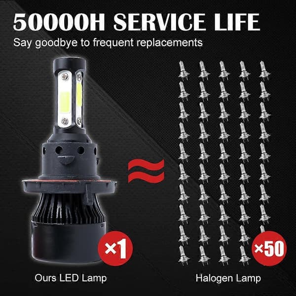 H13 LED frontlyspærer sett CREE 6000K