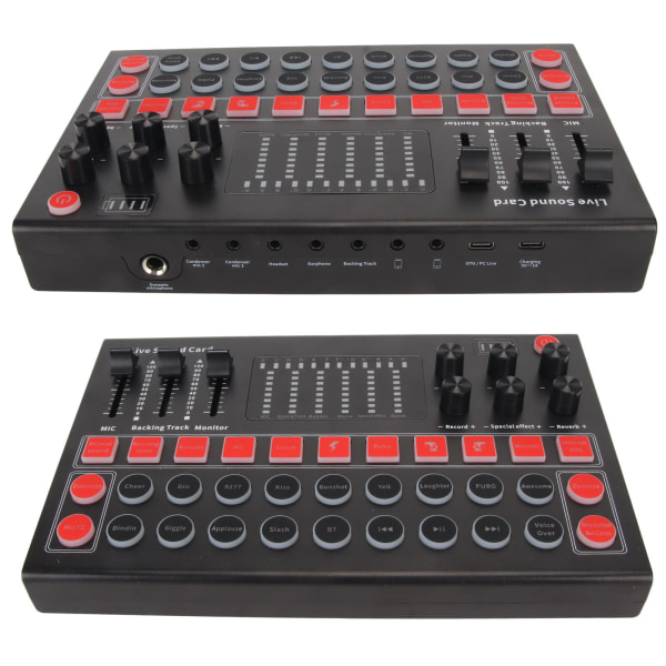 Live Sound Card 8 Sound Effects 10 Special Effects Bluetooth Noise Cancellation Treble Alto Bass Adjustable Sound Mixer