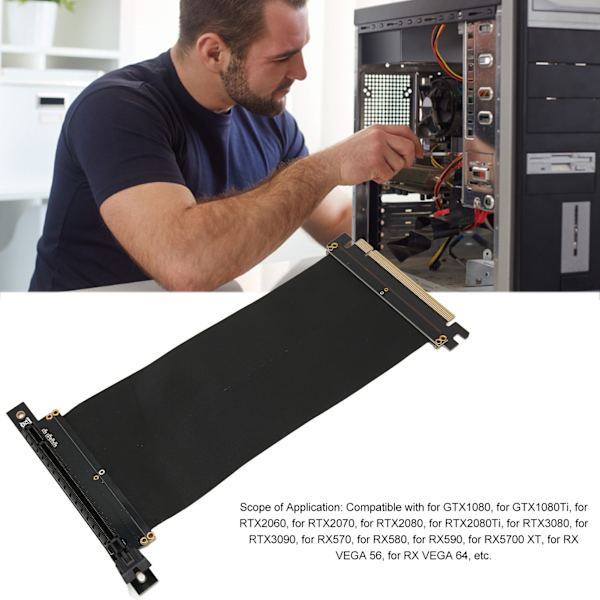 PCIE 3.0 X16 Extender 128 Gbps/s Höger Vinkel EMI-avskärmning GPU-förlängningskabel för GTX1080 GTX1080Ti RTX2060