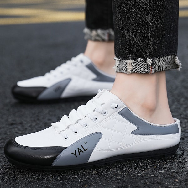 Låga herrskor, trendiga slip-on, halvtofflor, platta halkfria bilskor