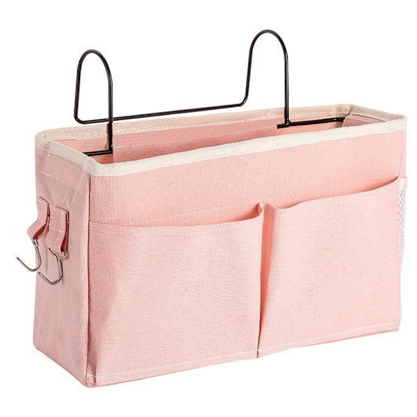 Sengside opbevaringspose med kroge Multifunktionel hængende organizer Caddy