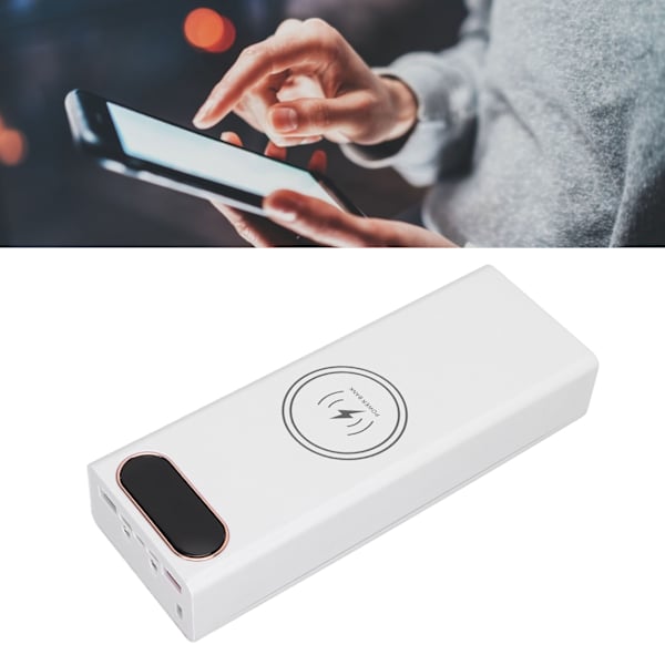 L20 QC 22.5W+15W Langaton lataus Akun Kotelo 20x18650 Akun Laatikko DIY Power Bank(Valkoinen )