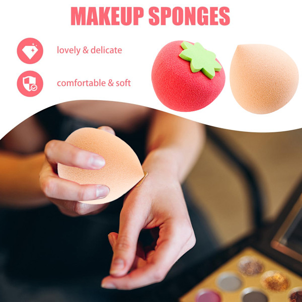 Sminksvampar Kosmetiska Fruktformade Foundation Blandningssvampar Set Svampar Blender