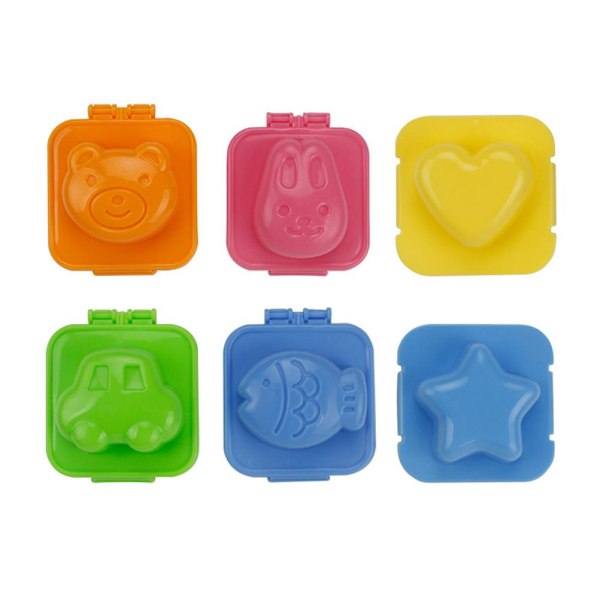 Livsmedelsgodkänd PP-plast, kreativa matlagningsprylar, 6 st djurdesignset, multifunktionell matmodellering, DIY köksredskap, perfekt för att forma kokt