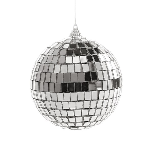 Hopeinen disco-heijastava peilipallo joulupallot helppo ripustaa jouluksi