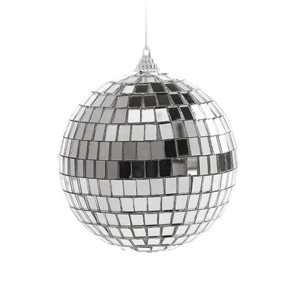 Silver Disco Reflekterande Spegel Julgranskulor Lätt att Hänga för Chr