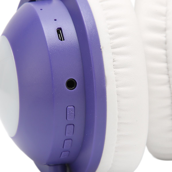 Kattøre Bluetooth-headset Stereo Søt Høy Følsomhet Innebygd Mikrofon Justerbar LED Barn Headset med 3,5 mm Kabel