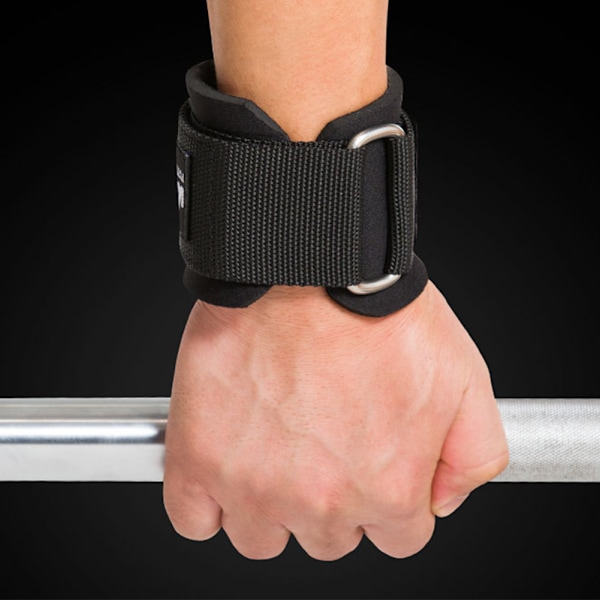 Ett par viktlyftningskrokar grepp träningsgym halkfri handledsstöd remmar