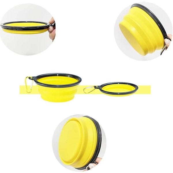Bärbar Matningsskål för Husdjur, Förstärkt Plastkant Hopfällbar Hundskål För Enkel Utomhusmatning, Utrymmesbesparande Design Fälls Platt För Kompakt Förvaring