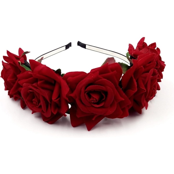 Rose Dame Jenter Garland Blomster Blomsterkrans Tiara