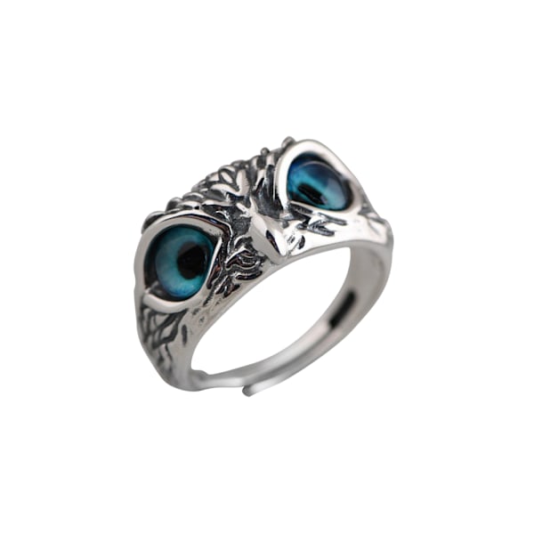 Demon Eye Owl Ring Retro Öppen Justerbar Uggla Ring