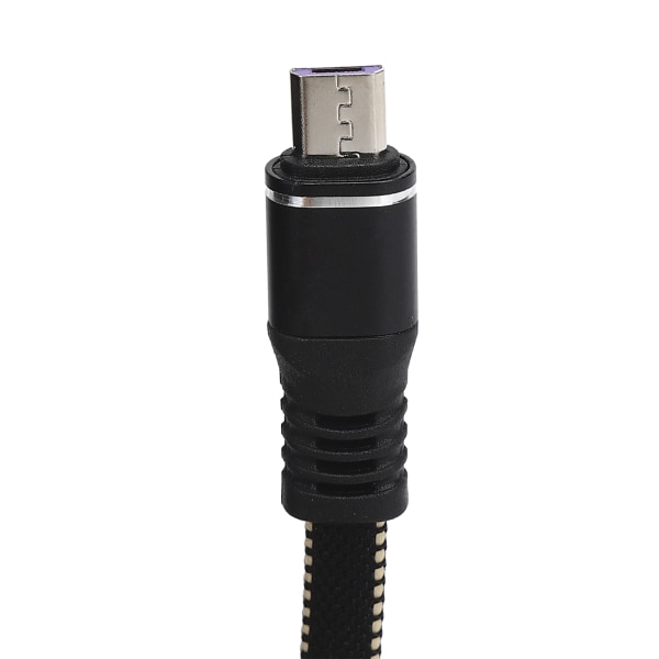 Micro USB-laddningskabel förlängd nylonflätad snabbladdningssladd för Android-mobiltelefonerSvart