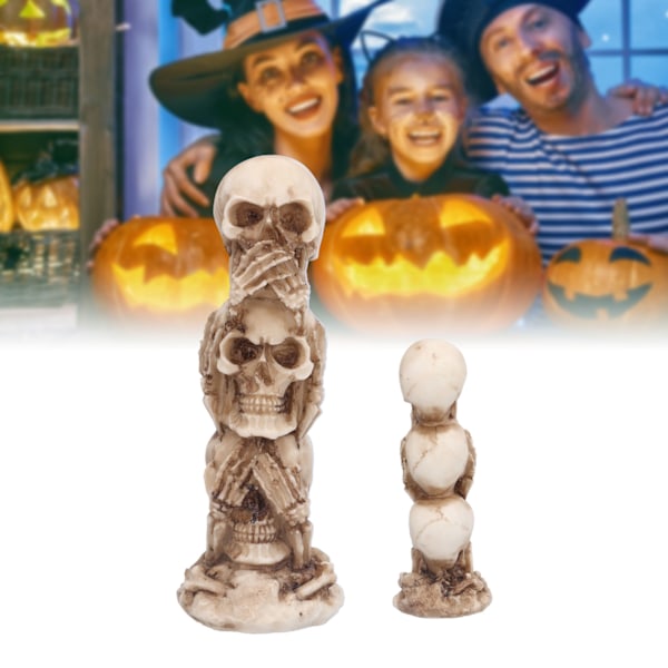 Tåliga dödskallesamlarobjekt i polyresin, gotisk heminredning med realistisk design, perfekt som kostymrekvisita eller förtrollande Halloween-accenter