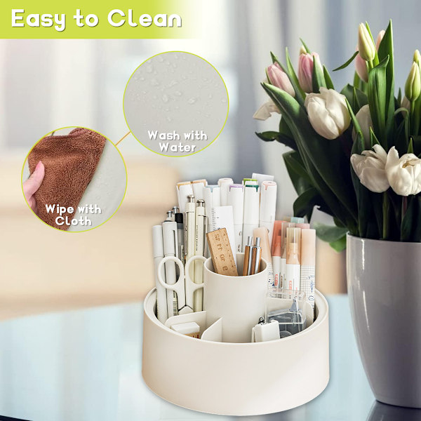 Make Up Organizer Rotatable, 360° Organizer, Badeværelse Organizer Kosmetik, Blyantsholder, Kosmetik Til Sminkebord, Soveværelse, Badeværelse
