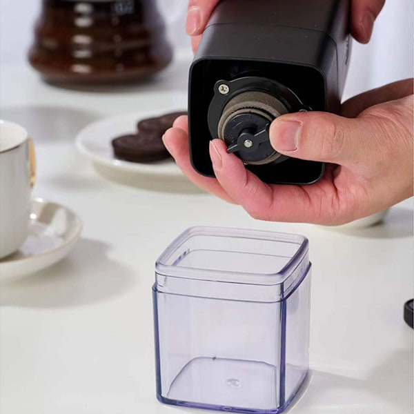 Svart ABS Elektrisk Kaffekvarn, Multifunktionell Design för Kaffebönor, Kryddor, Örter med Justerbar Precisionsmalning