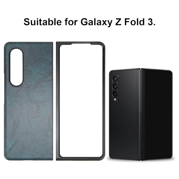 Business Læder Telefon Etui til Galaxy Z Fold 3 Støvsikker Foldbar Skærm Telefon Etui Mørkegrøn