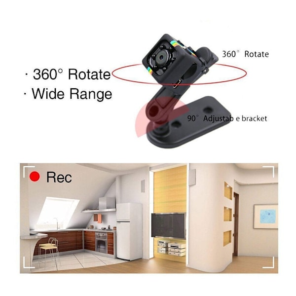 Smart Bekväm Övervakningslösning, Batteridriven Portabel Minikamera Med Full HD DV-inspelare 1080P, Justerbar Roterande Kamera För Hemmet
