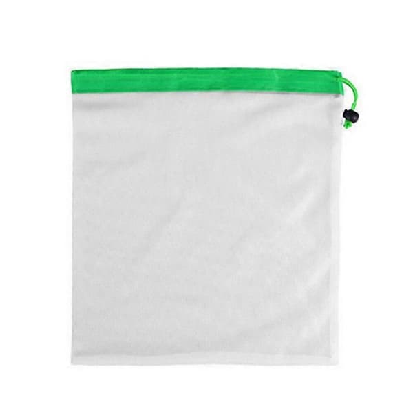 GETIT Patchwork polyester mesh grøntsags- og frugtposer, genanvendelige netposer med snøre