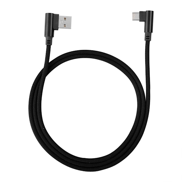 2.4A Hurtiglading Type C-kabel 1m Lang 90 Graders Type C Datakabel Ingen Kabeltrassel - Svart