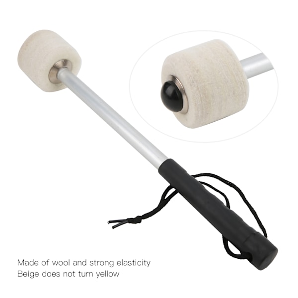 2 st Wool Felt Head Drumstick Stark Flexibilitet Bärbar Halkskydd Instrument Tillbehör
