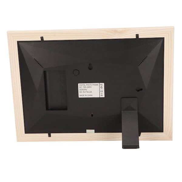 10,1 tommers digital fotoramme 1280x800 IPS berøringsskjerm WiFi elektronisk fotoramme med treramme 100‑240V EU-plugg
