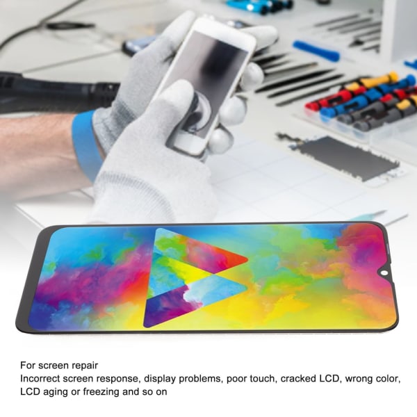 Touchskärm för M20 6,3 tum LCD-skärmersättning med reparationsverktyg för SM M205F SM M205FN SM M205G DS SM M205M M M205N