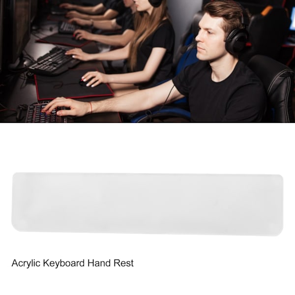 Tangentbordshandledsstöd i akryl för spel, tangentbordshandledsstöd för mekaniska tangentbord, ergonomiskt handledsstöd, 87 tangenter, L360 mm