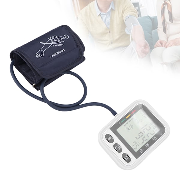 Blodtrycksmanschett Stor LCD 0 till 280mmHg/OkPa till 37.3kPa Engelsk Röst Enkel Användning Bärbar Blodtrycksmätare