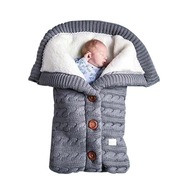 Polarfleecefodrad babyfilt för unisex spädbarn, andningsbar polyesterfodrad swaddlefilt för 0-24 månader